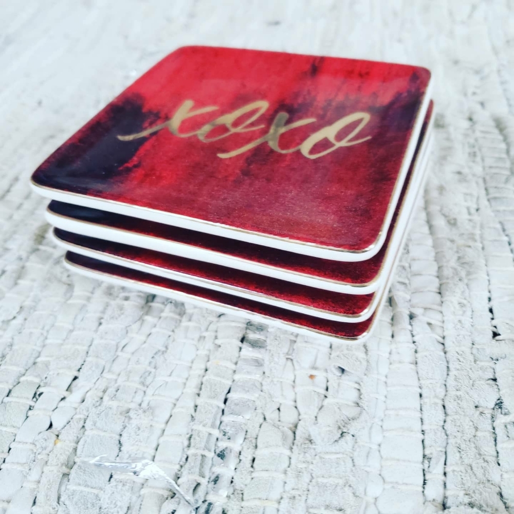 "XoXo" coaster set